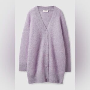 Lavender LONGLINE MOHAIR CARDIGAN - COS